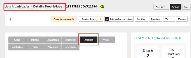 Detalhes de propriedade