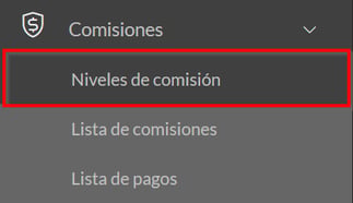 Niveles de comission