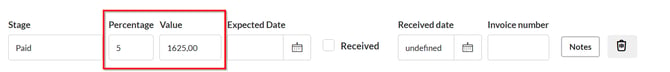 Percentage payments
