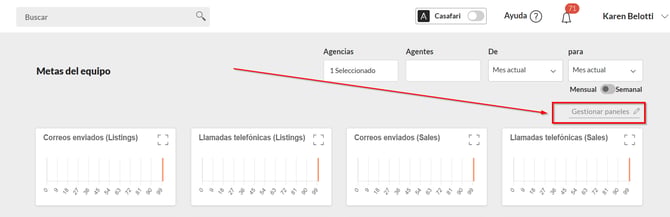 gestionar paneles