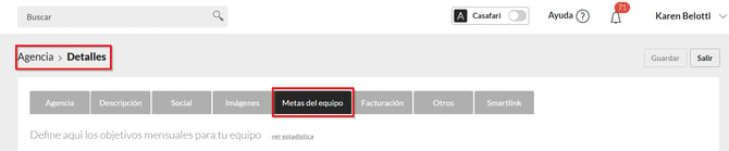 metas del equipo 1