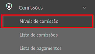 níveis de comissão